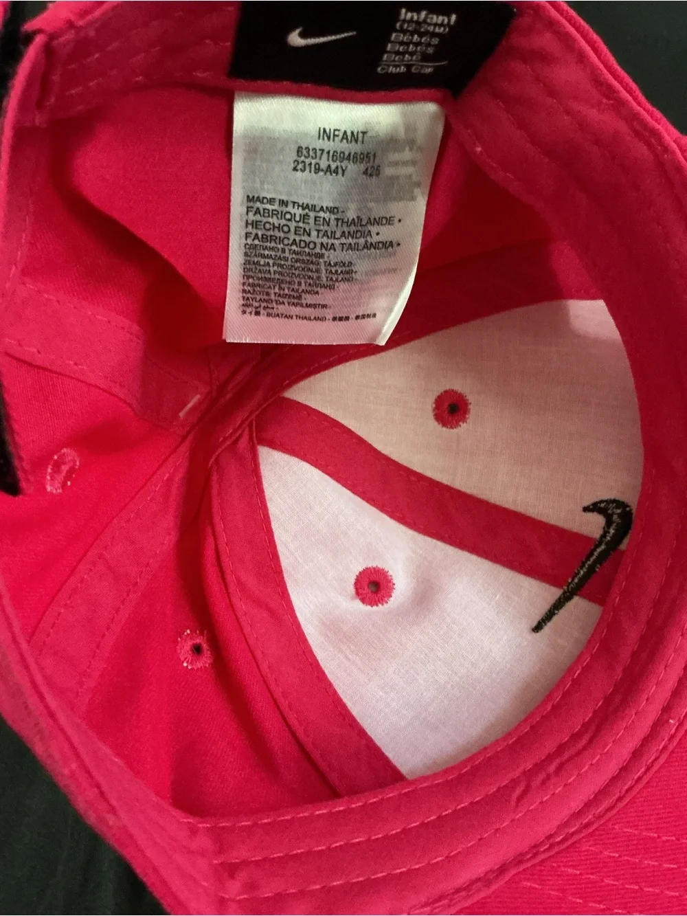 Nike Infant Club Cap - Hot Pink with Black Swoosh
